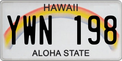 HI license plate YWN198