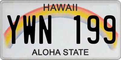 HI license plate YWN199