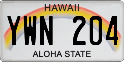 HI license plate YWN204