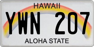 HI license plate YWN207