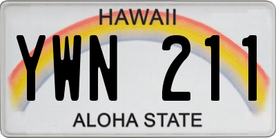 HI license plate YWN211