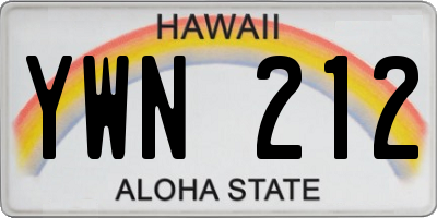 HI license plate YWN212