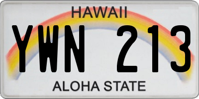 HI license plate YWN213