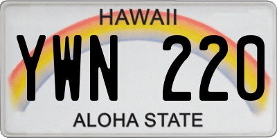 HI license plate YWN220