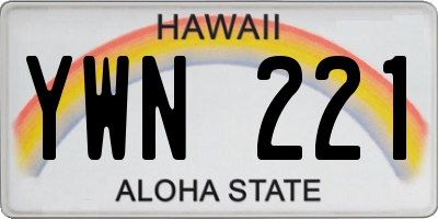 HI license plate YWN221