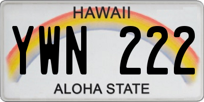 HI license plate YWN222