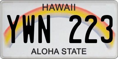 HI license plate YWN223
