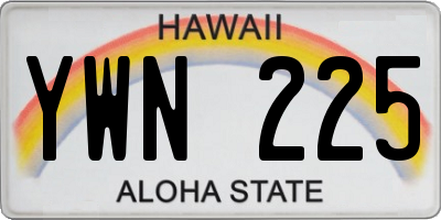 HI license plate YWN225