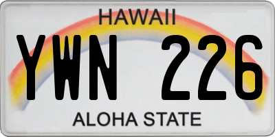 HI license plate YWN226