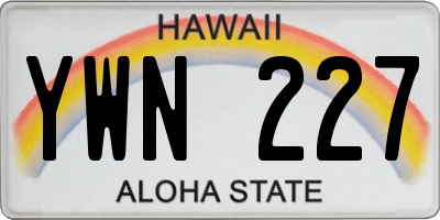 HI license plate YWN227