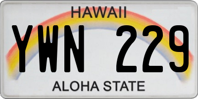 HI license plate YWN229