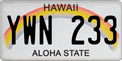 HI license plate YWN233