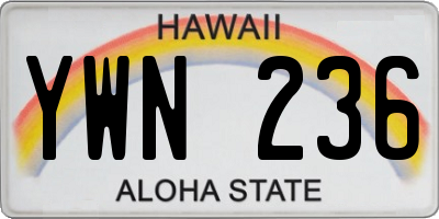 HI license plate YWN236