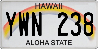 HI license plate YWN238