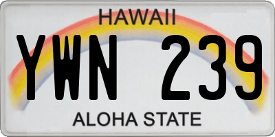 HI license plate YWN239