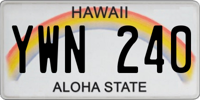 HI license plate YWN240