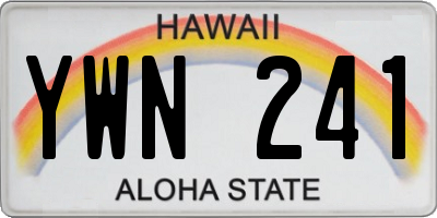 HI license plate YWN241