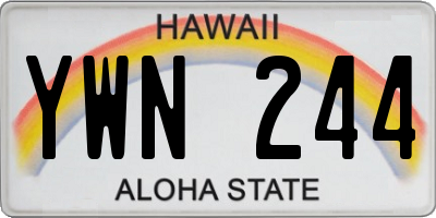 HI license plate YWN244