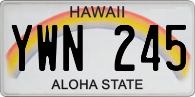 HI license plate YWN245