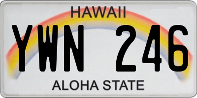 HI license plate YWN246