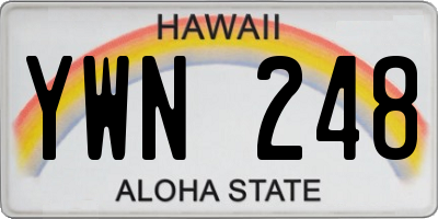 HI license plate YWN248