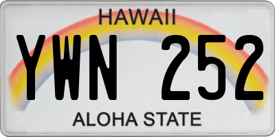 HI license plate YWN252