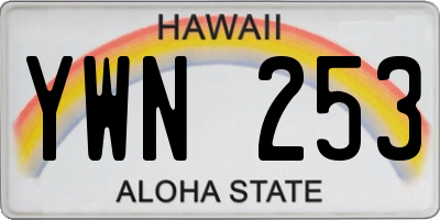 HI license plate YWN253