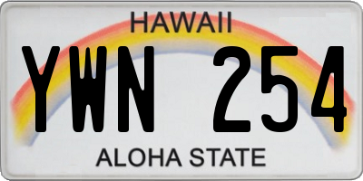 HI license plate YWN254