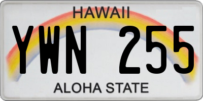 HI license plate YWN255