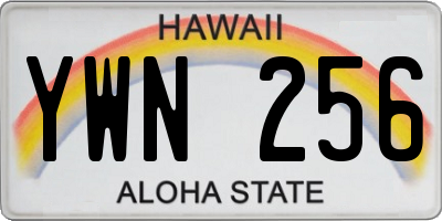 HI license plate YWN256