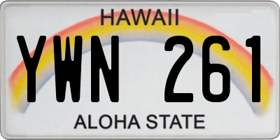 HI license plate YWN261