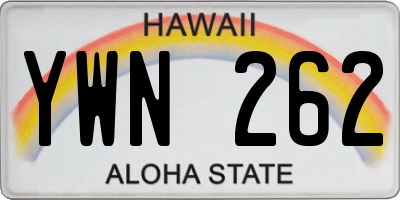 HI license plate YWN262