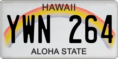 HI license plate YWN264