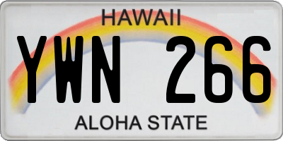 HI license plate YWN266