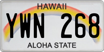 HI license plate YWN268