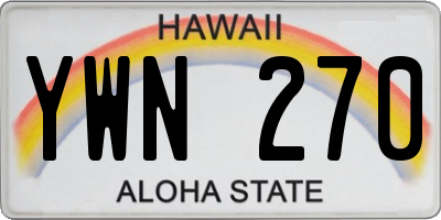 HI license plate YWN270