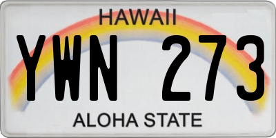 HI license plate YWN273