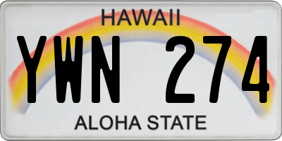 HI license plate YWN274