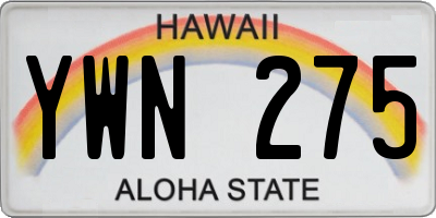HI license plate YWN275