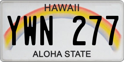HI license plate YWN277