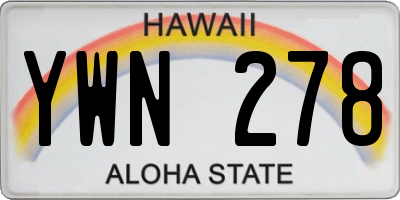 HI license plate YWN278