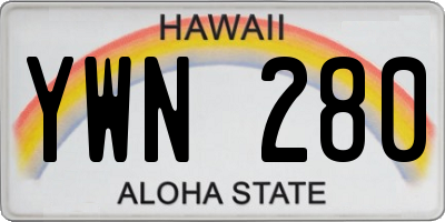 HI license plate YWN280