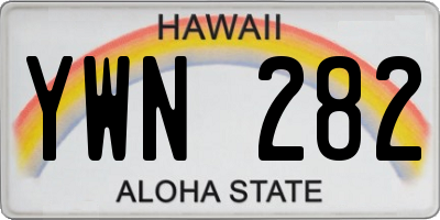 HI license plate YWN282