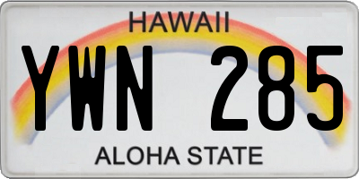 HI license plate YWN285