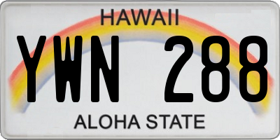 HI license plate YWN288