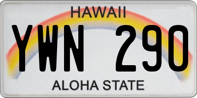 HI license plate YWN290