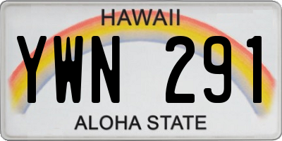 HI license plate YWN291
