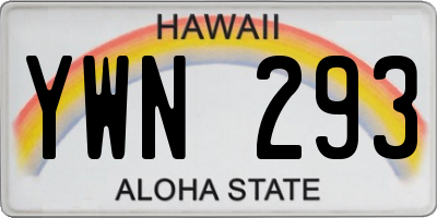 HI license plate YWN293