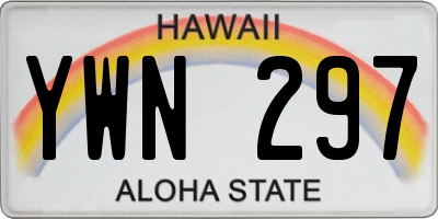 HI license plate YWN297