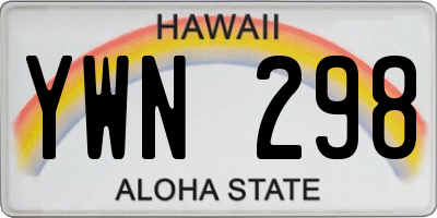 HI license plate YWN298